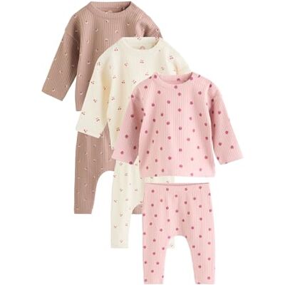 NEXT Bebés niña Conjunto de 6 piezas de top de manga larga y leggings NEXT Bebés niña Conjunto de 6 piezas de top de manga larga y leggings