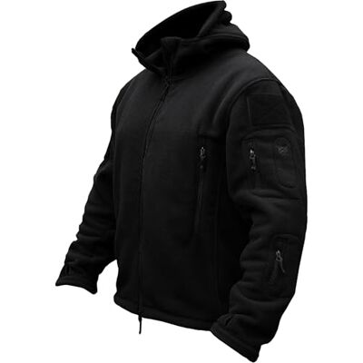 TACVASEN Casaco militar quente para homem à prova de vento Fleece Jacket, Preto, L TACVASEN Casaco militar quente para homem à prova de vento Fleece Jacket, Preto, L
