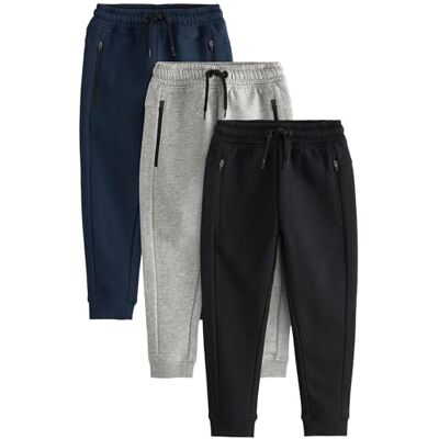NEXT Niños Pack de 3 Pantalones de chándal Ajustados con Cremallera NEXT Niños Pack de 3 Pantalones de chándal Ajustados con Cremallera