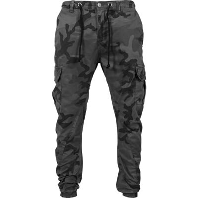 Urban Classics calças cargo de ginástica homem calças de desporto camuflagem escura Urban Classics calças cargo de ginástica homem calças de desporto camuflagem escura