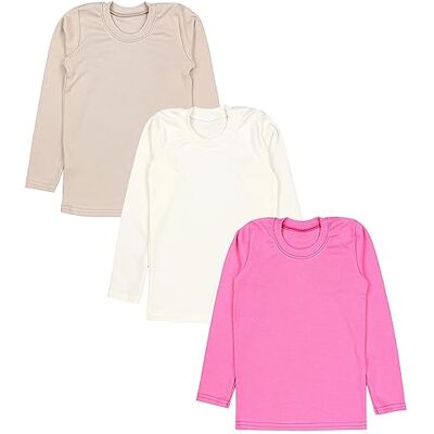 TupTam Meninas camisola de manga comprida colete roupa interior pacote de 3 TupTam Meninas camisola de manga comprida colete roupa interior pacote de 3