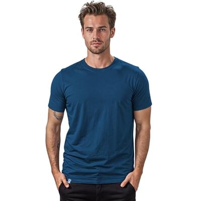 ALPIN LOACKER T-shirt de manga curta com lã Merino suave, secagem rápida e térmica para desportos, caminhadas, escalada, trekking e esqui homem, azul, L ALPIN LOACKER T-shirt de manga curta com lã Merino suave, secagem rápida e térmica para desportos, caminhadas, escalada, trekking e esqui homem, azul, L