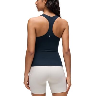CRZ YOGA Mulher Butterluxe Racerback Camiseta Sem Mangas Treino Yoga Desportivo Ajustado Confortável Tank Top, Verdadeira marinha CRZ YOGA Mulher Butterluxe Racerback Camiseta Sem Mangas Treino Yoga Desportivo Ajustado Confortável Tank Top, Verdadeira marinha