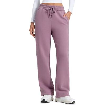 CRZ YOGA Calças acolchoadas polares, 71/76/81 cm Perna reta, peso médio, casual, suave, respirável, quente, algodão, bolsos, para mulheres CRZ YOGA Calças acolchoadas polares, 71/76/81 cm Perna reta, peso médio, casual, suave, respirável, quente, algodão, bolsos, para mulheres