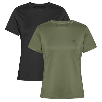 DANISH ENDURANCE T-shirt desportiva para mulher, leve e respirável, pack de 1 ou 2 roupa desportiva para mulher, corrida, desporto, ginástica, pilates, padel Camiseta Deportiva, Ligera y Transpirable, Secado Rápido y Tejido Elástico para Running, Gym y DANISH ENDURANCE T-shirt desportiva para mulher, leve e respirável, pack de 1 ou 2 roupa desportiva para mulher, corrida, desporto, ginástica, pilates, padel Camiseta Deportiva, Ligera y Transpirable, Secado Rápido y Tejido Elástico para Running, Gym y