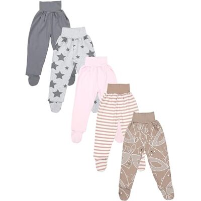 TupTam Calças com Pés de Bebé para Meninos e Meninas, Conjunto de 5 TupTam Calças com Pés de Bebé para Meninos e Meninas, Conjunto de 5