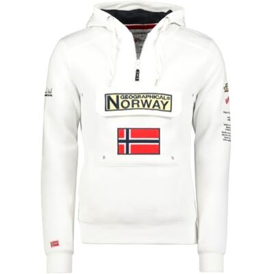 Geographical Norway Gymclass Camisola para homem (embalagem de 1), Branco, S Geographical Norway Gymclass Camisola para homem (embalagem de 1), Branco, S