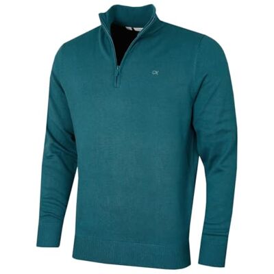 Calvin 2026 Homem Chunky Knit Cotton 1/2 Zip CK camisola de golfe Forma suave e duradoura que não desbota que mantém o ajuste regular Calvin 2026 Homem Chunky Knit Cotton 1/2 Zip CK camisola de golfe Forma suave e duradoura que não desbota que mantém o ajuste regular