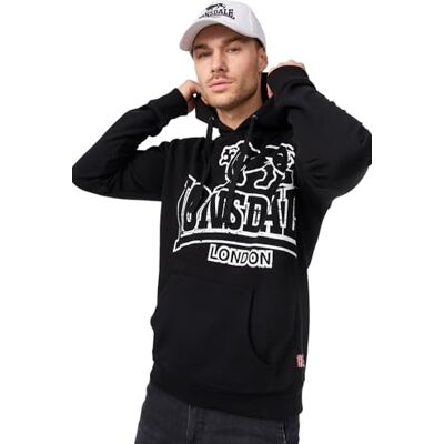 Lonsdale London Tadley Homem camisola com capuz preto 60% algodão, 40% poliéster regular Lonsdale London Tadley Homem camisola com capuz preto 60% algodão, 40% poliéster regular