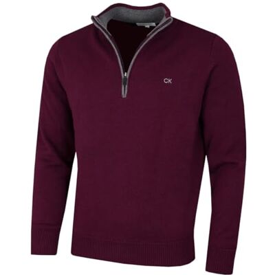 Calvin 2026 Homem Chunky Knit Cotton 1/2 Zip CK camisola de golfe Forma suave e duradoura que não desbota que mantém o ajuste regular Calvin 2026 Homem Chunky Knit Cotton 1/2 Zip CK camisola de golfe Forma suave e duradoura que não desbota que mantém o ajuste regular