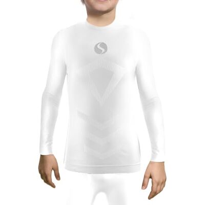 Sesto Senso Camisola Térmica para Criança Manga Comprida Camisola Desportiva, Branco Sesto Senso Camisola Térmica para Criança Manga Comprida Camisola Desportiva, Branco