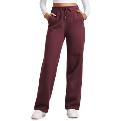 CRZ YOGA Calças acolchoadas polares, 71/76/81 cm Perna reta, peso médio, casual, suave, respirável, quente, algodão, bolsos, para mulheres CRZ YOGA Calças acolchoadas polares, 71/76/81 cm Perna reta, peso médio, casual, suave, respirável, quente, algodão, bolsos, para mulheres