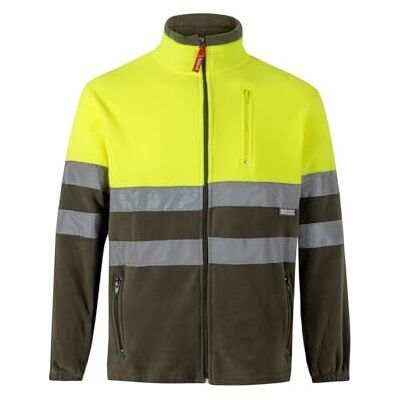 VELILLA 183; Casaco Polar Bicolor; Cor Verde Caça e Amarelo Flúor; Tamanho XL VELILLA 183; Casaco Polar Bicolor; Cor Verde Caça e Amarelo Flúor; Tamanho XL