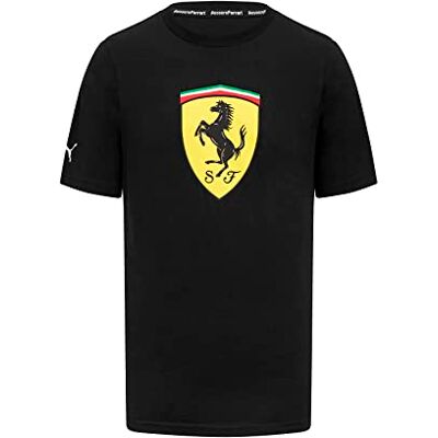 PUMA T-shirt padrão Scuderia Ferrari Race de cor Big Shield para homem PUMA T-shirt padrão Scuderia Ferrari Race de cor Big Shield para homem