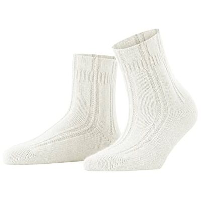 Falke Mulher Bedsock meias respirável regulação do clima neutralização de odores mistura de lã de angora grossa canelada esponja macia parte superior larga suave para relaxar 1 par, Branco Off-White Falke Mulher Bedsock meias respirável regulação do clima neutralização de odores mistura de lã de angora grossa canelada esponja macia parte superior larga suave para relaxar 1 par, Branco Off-White