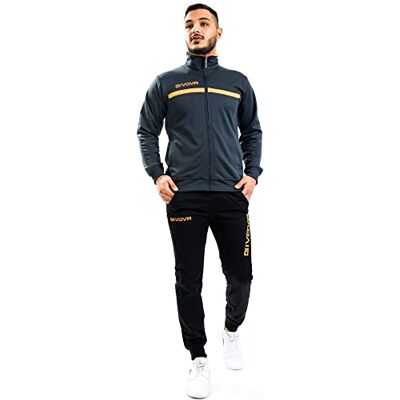 givova , fato de treino one full zip, cinzento escuro/noranja fluo, S givova , fato de treino one full zip, cinzento escuro/noranja fluo, S