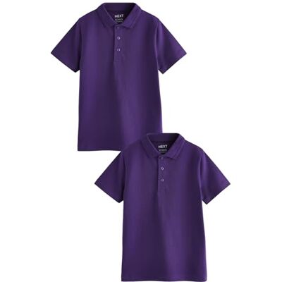NEXT Niños Pack de 2 Polos Escolares de Manga Corta 100% algodón de Corte estándar NEXT Niños Pack de 2 Polos Escolares de Manga Corta 100% algodón de Corte estándar