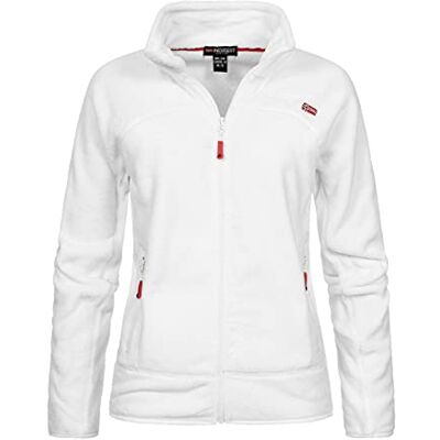 Geographical Norway Upaline Casaco de forro polar para mulher, Branco Geographical Norway Upaline Casaco de forro polar para mulher, Branco