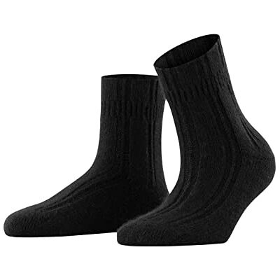 Falke Mulher Bedsock meias respirável regulação do clima neutralização de odores mistura de lã de angora grossa canelada esponja macia parte superior larga suave para relaxar 1 par, Preto preto 3009 Falke Mulher Bedsock meias respirável regulação do clima neutralização de odores mistura de lã de angora grossa canelada esponja macia parte superior larga suave para relaxar 1 par, Preto preto 3009