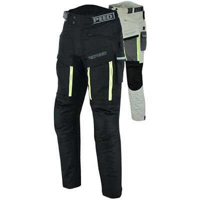 Texpeed Calças de mota homem verão calças de motociclista impermeáveis com armadura de proteção CE (EN 1621-1) preto L cintura / perna regular Texpeed Calças de mota homem verão calças de motociclista impermeáveis com armadura de proteção CE (EN 1621-1) preto L cintura / perna regular