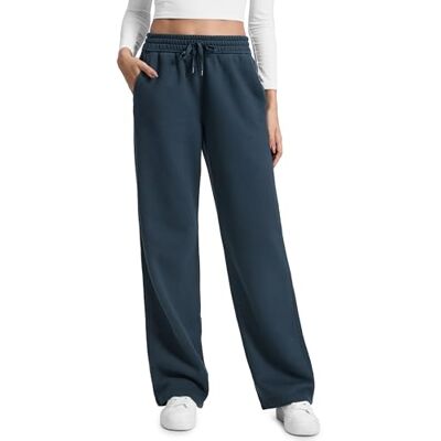 CRZ YOGA Calças acolchoadas polares, 71/76/81 cm Perna reta, peso médio, casual, suave, respirável, quente, algodão, bolsos, para mulheres CRZ YOGA Calças acolchoadas polares, 71/76/81 cm Perna reta, peso médio, casual, suave, respirável, quente, algodão, bolsos, para mulheres