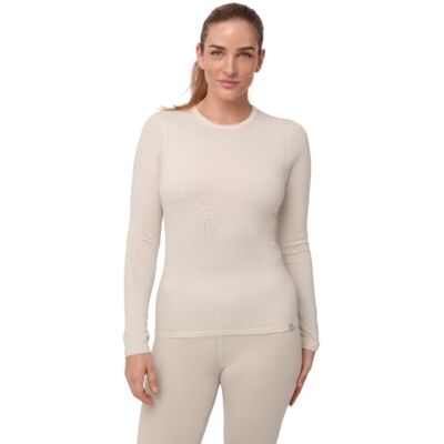 DANISH ENDURANCE T-shirt térmica de lã mineral para mulher, manga comprida T-shirt térmica de lã Merino, 180 g/m², quente e respirável, com ajuste ergonómico, para caminhadas, esqui e uso em casa DANISH ENDURANCE T-shirt térmica de lã mineral para mulher, manga comprida T-shirt térmica de lã Merino, 180 g/m², quente e respirável, com ajuste ergonómico, para caminhadas, esqui e uso em casa
