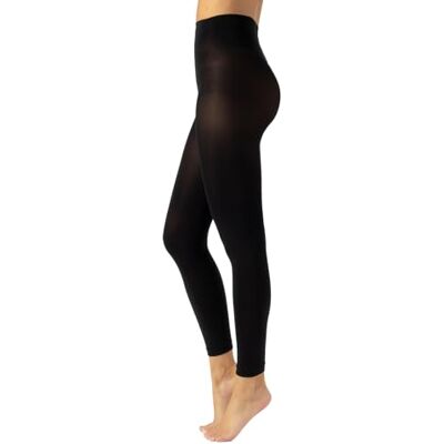 CALZITALY Leggings Opacas, Collants Sem Pé em Microfibra 80 DEN S, M, L, XL, 2XL, 3XL, 4XL Fabricado na Itália, Preto CALZITALY Leggings Opacas, Collants Sem Pé em Microfibra 80 DEN S, M, L, XL, 2XL, 3XL, 4XL Fabricado na Itália, Preto