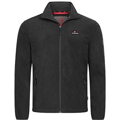 Höhenhorn Badus Casaco polar para homem fecho completo caminhadas ao ar livre caminhadas, Meia-noite preta Höhenhorn Badus Casaco polar para homem fecho completo caminhadas ao ar livre caminhadas, Meia-noite preta