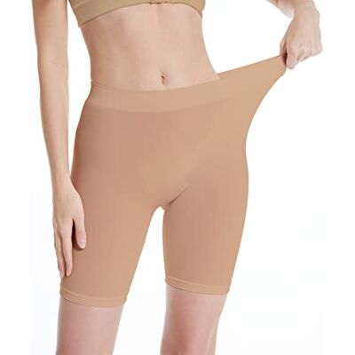 Wiespodex Calções confortáveis para ioga, calções de licra antifricção para debaixo do vestido branco Wiespodex Calções confortáveis para ioga, calções de licra antifricção para debaixo do vestido branco