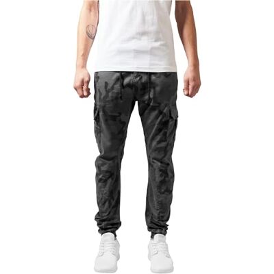 Urban Classics Calças cargo de ginástica homem calças desportivas camuflagem escura justa, camuflagem escura, XXL Urban Classics Calças cargo de ginástica homem calças desportivas camuflagem escura justa, camuflagem escura, XXL