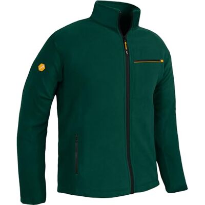 ACE Casaco polar para homem casaco quente sem capuz para homem fecho completo e três bolsos, verde ACE Casaco polar para homem casaco quente sem capuz para homem fecho completo e três bolsos, verde