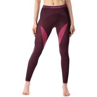 Ladeheid Leggins desportivos para mulher, calças térmicas interiores elásticas e respiráveis, roupa térmica de inverno para ginástica, ioga ou uso diário , Preto / Rosa, M Ladeheid Leggins desportivos para mulher, calças térmicas interiores elásticas e respiráveis, roupa térmica de inverno para ginástica, ioga ou uso diário , Preto / Rosa, M