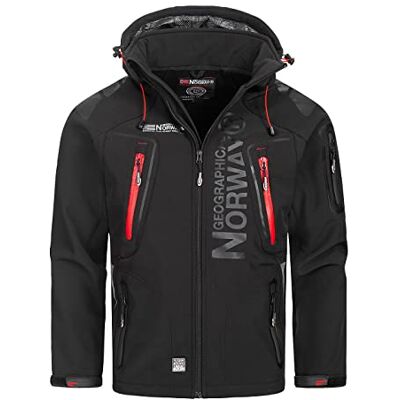 Geographical Norway Softshell para homem, Preto, L Geographical Norway Softshell para homem, Preto, L
