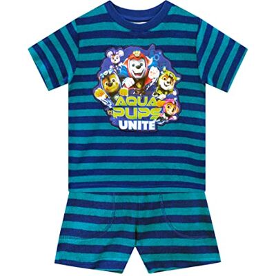 Paw Patrol Conjunto de t-shirt e calções de toalha conjunto de toalha para crianças Aqua Pups para praia e piscina Paw Patrol Conjunto de t-shirt e calções de toalha conjunto de toalha para crianças Aqua Pups para praia e piscina