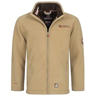 Geographical Norway Ureka Casaco Polar para Homens, Forro Polar Quente, Pele de Peluche, Bege, XXL Geographical Norway Ureka Casaco Polar para Homens, Forro Polar Quente, Pele de Peluche, Bege, XXL