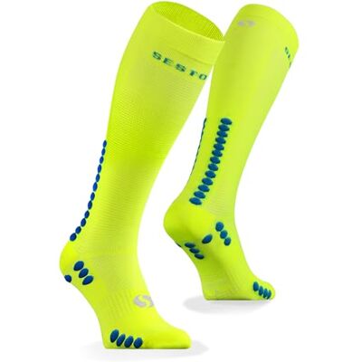Sesto Senso Meias desportivas de compressão cores altas homem mulher impermeáveis 1 pack, 1 pacote amarelo Sesto Senso Meias desportivas de compressão cores altas homem mulher impermeáveis 1 pack, 1 pacote amarelo