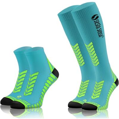 Sesto Senso 2 Pares de Meias Desportivas de Compressão para Correr Longas Curtas Mulher Homem Sesto Senso 2 Pares de Meias Desportivas de Compressão para Correr Longas Curtas Mulher Homem