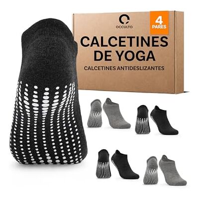 Occulto Calças antiderrapantes para mulher e homem (2-4 pares), meias para ioga e pilates mulher homem Occulto Calças antiderrapantes para mulher e homem (2-4 pares), meias para ioga e pilates mulher homem