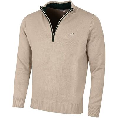 Calvin 2026 Homem Chunky Knit Cotton 1/2 Zip CK camisola de golfe Forma suave e duradoura que não desbota que mantém o ajuste regular Calvin 2026 Homem Chunky Knit Cotton 1/2 Zip CK camisola de golfe Forma suave e duradoura que não desbota que mantém o ajuste regular