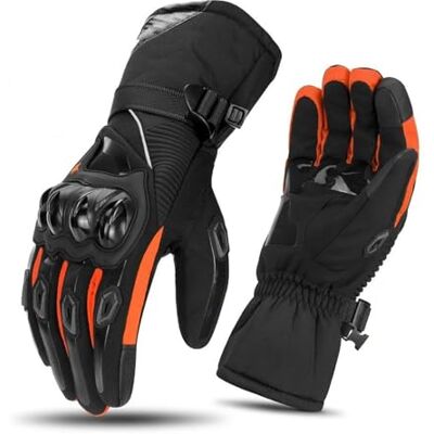 AUDSNI Luvas de motocicleta impermeáveis resistentes ao vento para homem, ideais para o inverno fácil de segurar (laranja, M) AUDSNI Luvas de motocicleta impermeáveis resistentes ao vento para homem, ideais para o inverno fácil de segurar (laranja, M)