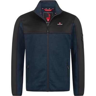 Höhenhorn Naurun Casaco híbrido com forro polar para homem, Azul escuro, L Höhenhorn Naurun Casaco híbrido com forro polar para homem, Azul escuro, L