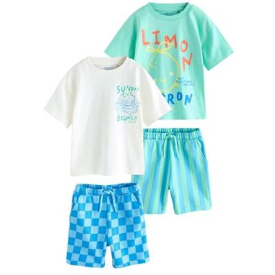 NEXT Niños Pack de 2 conjuntos de camiseta de manga corta y pantalones cortos NEXT Niños Pack de 2 conjuntos de camiseta de manga corta y pantalones cortos