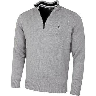 Calvin 2026 Homem Chunky Knit Cotton 1/2 Zip CK camisola de golfe Forma suave e duradoura que não desbota que mantém o ajuste regular Calvin 2026 Homem Chunky Knit Cotton 1/2 Zip CK camisola de golfe Forma suave e duradoura que não desbota que mantém o ajuste regular