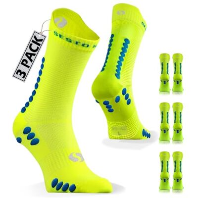 Sesto Senso 3 Pares meias desportivas de meia panturrilha impermeável unissexo, 3 Pares néon amarelo, 39-42 Sesto Senso 3 Pares meias desportivas de meia panturrilha impermeável unissexo, 3 Pares néon amarelo, 39-42