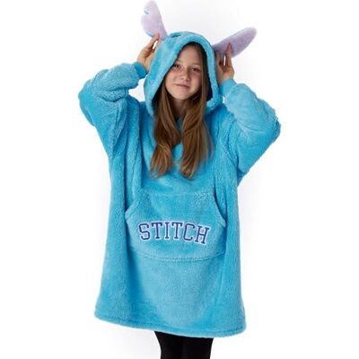 Disney Cobertor portátil para meninas Lilo & Stitch em azul camisola com capuz de forro polar com personagens para meninos roupa de descanso quente e aconchegante Jersey pesada com capuz Disney Cobertor portátil para meninas Lilo & Stitch em azul camisola com capuz de forro polar com personagens para meninos roupa de descanso quente e aconchegante Jersey pesada com capuz