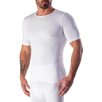 Risalti T-shirt térmica para homem de manga curta Energy t-shirt de manga curta para homem, elástica e respirável, roupa interior para homem, t-shirt interior sem costuras Made in Italy Risalti T-shirt térmica para homem de manga curta Energy t-shirt de manga curta para homem, elástica e respirável, roupa interior para homem, t-shirt interior sem costuras Made in Italy