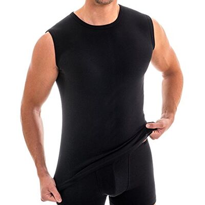 HERMKO 3040 Pack de 3 camisolas interiores para homem com gola redonda, 100% algodão orgânico, Preto HERMKO 3040 Pack de 3 camisolas interiores para homem com gola redonda, 100% algodão orgânico, Preto