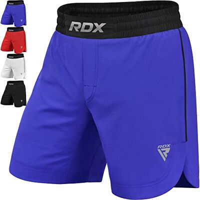 RDX MMA Calções para Treino e Kickboxing Calções para Artes Marciais, Grappling, Sparring, Boxe, Luta em Gaiola Calções para BJJ, Muay Thai, Ginásio Fitness e Desportos de Combate, azul, XL RDX MMA Calções para Treino e Kickboxing Calções para Artes Marciais, Grappling, Sparring, Boxe, Luta em Gaiola Calções para BJJ, Muay Thai, Ginásio Fitness e Desportos de Combate, azul, XL