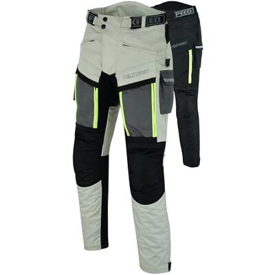 Texpeed Calças de moto para homem verão Calças de motociclista impermeáveis Com armadura de proteção CE (EN 1621-1) Branco G Cintura/Perna regular Texpeed Calças de moto para homem verão Calças de motociclista impermeáveis Com armadura de proteção CE (EN 1621-1) Branco G Cintura/Perna regular