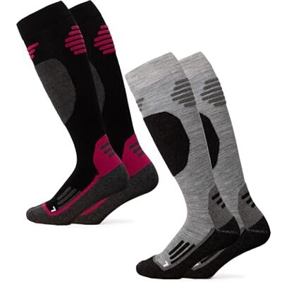 Occulto Meias de esqui de lã Merino para homem e mulher 2 pares (modelo: ) Occulto Meias de esqui de lã Merino para homem e mulher 2 pares (modelo: )